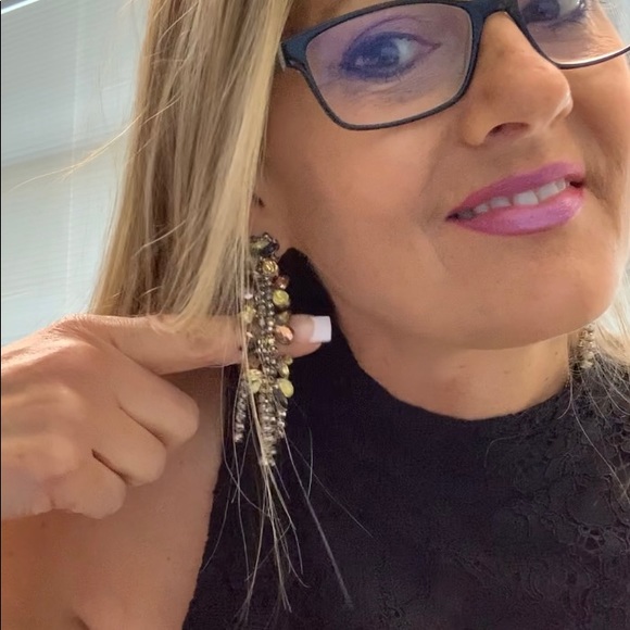 Zara Drop Rhinestone Earrings - Picture 3 of 5